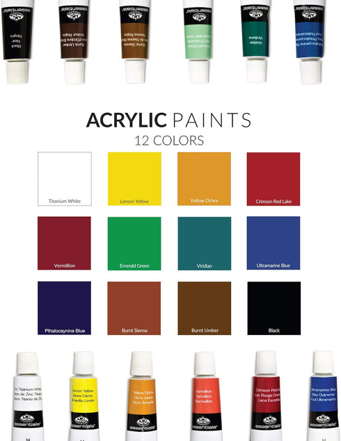 ROYAL & LANGNICKEL ESSENTIALS 21 PIECE ACRYLIC PAINTING BOX SET